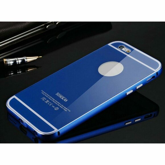 Алюминиевый бампер-чехол для iPhone 6 (синий)