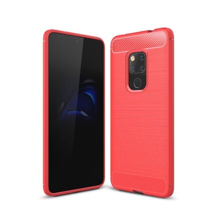 Чехол-накладка Carbon Fibre для Huawei Mate 20 (красный)