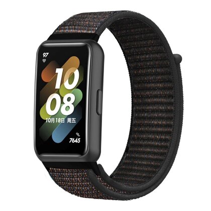 Нейлоновый ремешок для Huawei Band 7 (черно-коричневый)