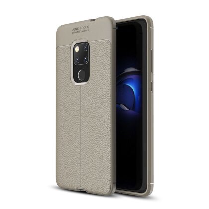 Чехол-накладка Litchi Grain для Huawei Mate 20 (серый)