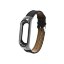 Кожаный ремешок для фитнес браслета Xiaomi Mi Band 3 (черный)
