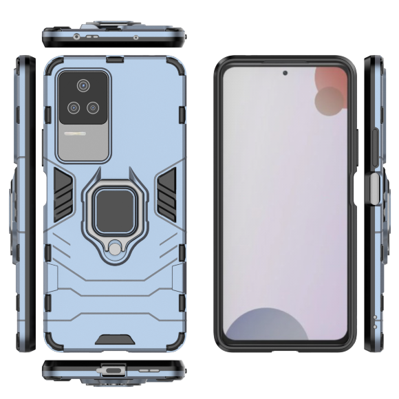 Чехол Armor Ring Holder для Poco F4 (темно-синий)