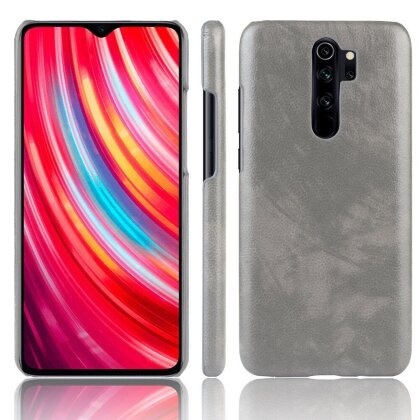 Кожаная накладка-чехол для Xiaomi Redmi Note 8 Pro (серый)