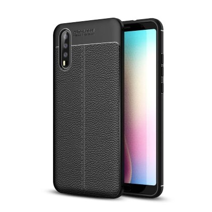 Чехол-накладка Litchi Grain для Huawei P20 (черный)