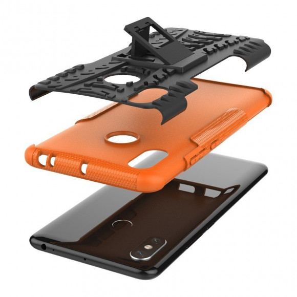Чехол Hybrid Armor для Xiaomi Mi Max 3 (черный + оранжевый) Чехол Hybrid Armor для Xiaomi Mi Max 3 (черный + оранжевый)