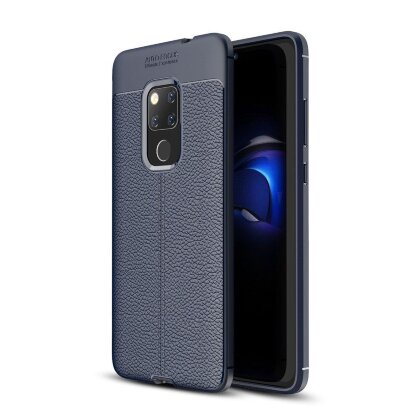 Чехол-накладка Litchi Grain для Huawei Mate 20 (темно-синий)
