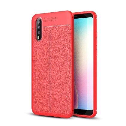 Чехол-накладка Litchi Grain для Huawei P20 (красный)