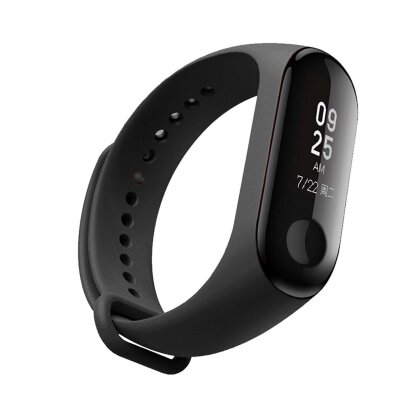 Ремешок для фитнес браслета Xiaomi Mi Band 3 / Mi Band 4 (черный)