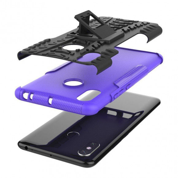 Чехол Hybrid Armor для Xiaomi Mi Max 3 (черный + фиолетовый) Чехол Hybrid Armor для Xiaomi Mi Max 3 (черный + фиолетовый)