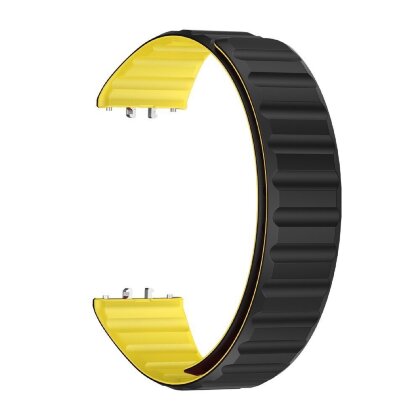 Ремешок для Samsung Galaxy Fit 3 Magnetic Silicone (черный, желтый)