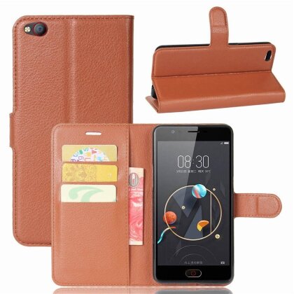 Чехол с визитницей для ZTE Nubia M2 lite (коричневый)