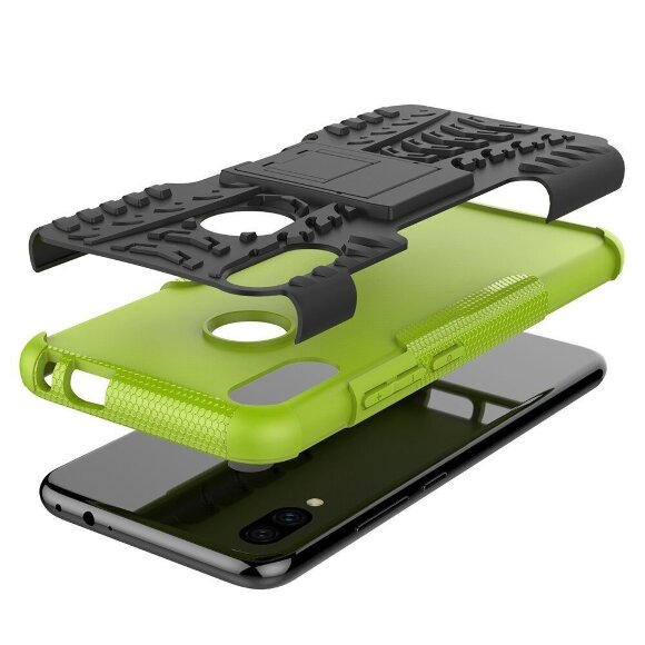 Чехол Hybrid Armor для Xiaomi Redmi Note 7 / Redmi Note 7 Pro (черный + зеленый)