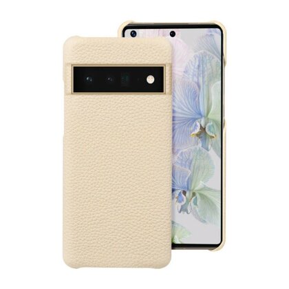 Кожаный чехол Cowhide для Google Pixel 6 Pro (бежевый)