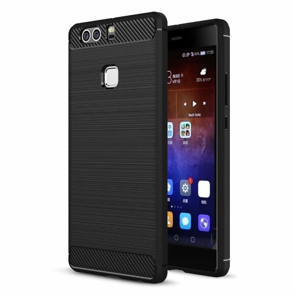 Чехол-накладка Carbon Fibre для Huawei P9 Plus (черный)