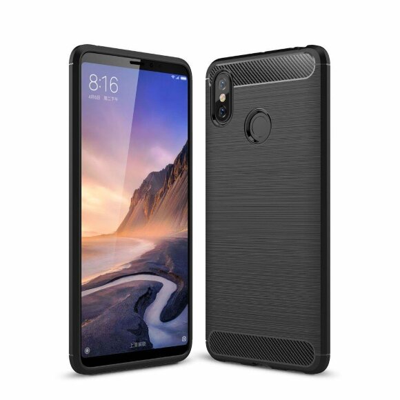 Чехол-накладка Carbon Fibre для Xiaomi Mi Max 3 (черный)