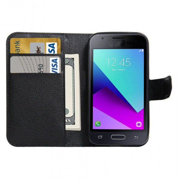 Чехол с визитницей для Samsung Galaxy J1 mini Prime (черный) Чехол с визитницей для Samsung Galaxy J1 mini Prime (черный)