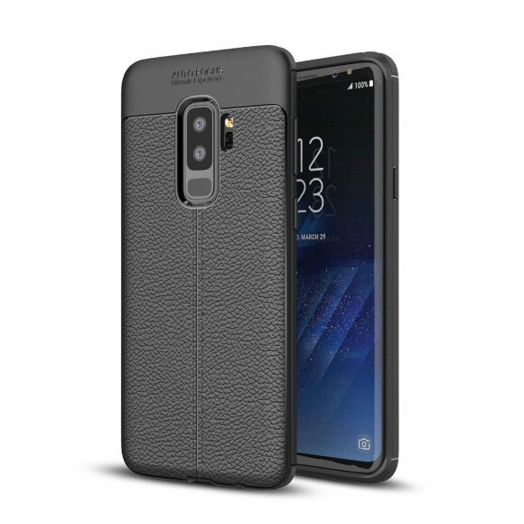 Чехол-накладка Litchi Grain для Samsung Galaxy S9 Plus (черный)