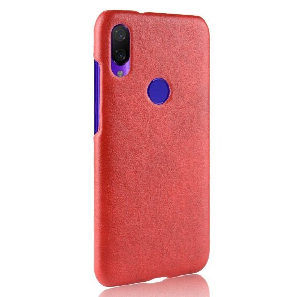 Кожаная накладка-чехол Litchi Texture для Xiaomi Redmi Note 7 / Redmi Note 7 Pro (красный)