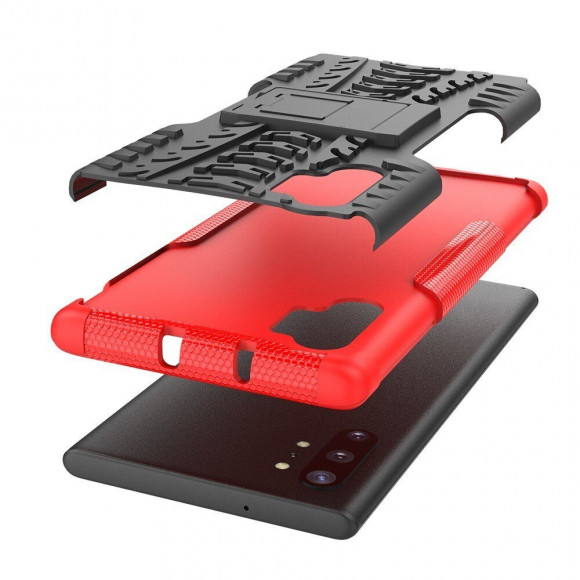 Чехол Hybrid Armor для Samsung Galaxy Note 10+ (Plus) (черный + красный) Чехол Hybrid Armor для Samsung Galaxy Note 10+ (Plus) (черный + красный)