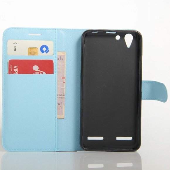 Чехол с визитницей для Lenovo Vibe K5 / K5 Plus (голубой) Чехол с визитницей для Lenovo Vibe K5 / K5 Plus (голубой)