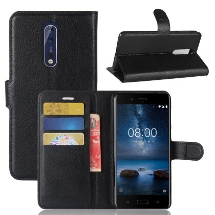 Чехол с визитницей для Nokia 8 (черный)