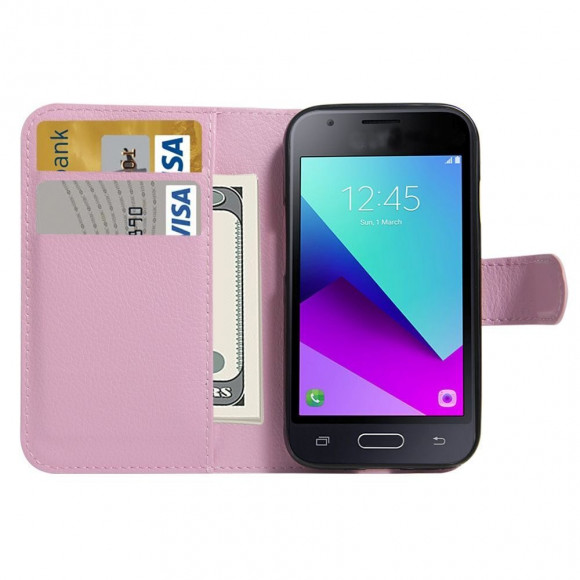 Чехол с визитницей для Samsung Galaxy J1 mini Prime (розовый) Чехол с визитницей для Samsung Galaxy J1 mini Prime (розовый)
