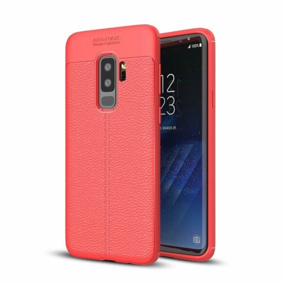 Чехол-накладка Litchi Grain для Samsung Galaxy S9 Plus (красный)