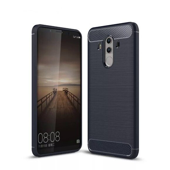 Чехол-накладка Carbon Fibre для Huawei Mate 10 Pro (темно-синий)