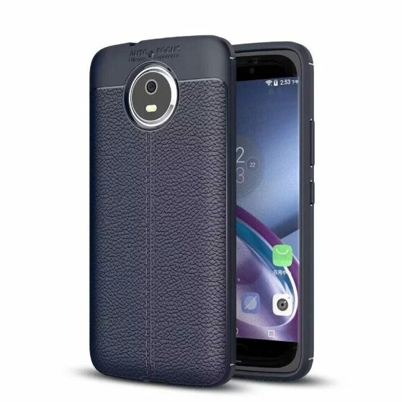 Чехол-накладка Litchi Grain для Motorola Moto G5S (темно-синий)