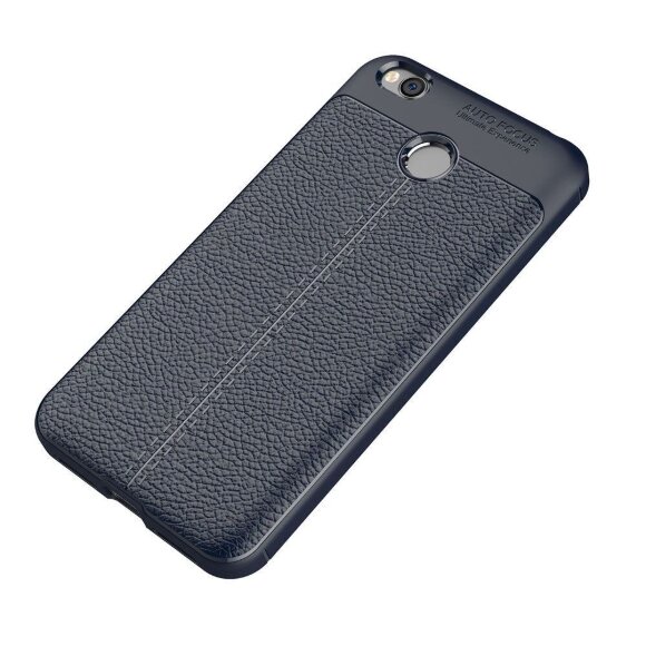 Чехол-накладка Litchi Grain для Xiaomi Redmi 4X (темно-синий)