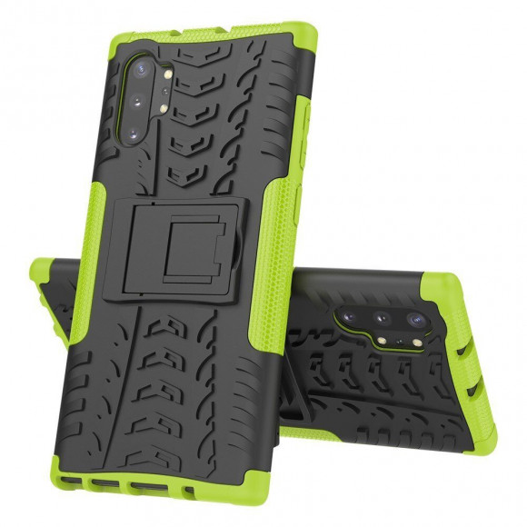 Чехол Hybrid Armor для Samsung Galaxy Note 10+ (Plus) (черный + зеленый) Чехол Hybrid Armor для Samsung Galaxy Note 10+ (Plus) (черный + зеленый)