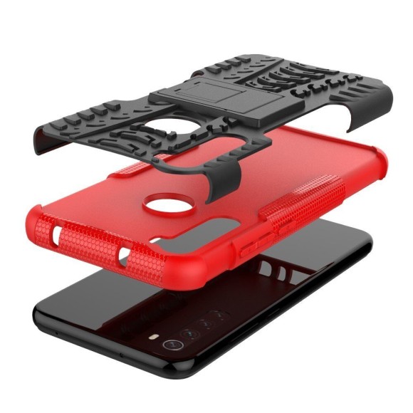Чехол Hybrid Armor для Xiaomi Redmi Note 8T (черный + красный)