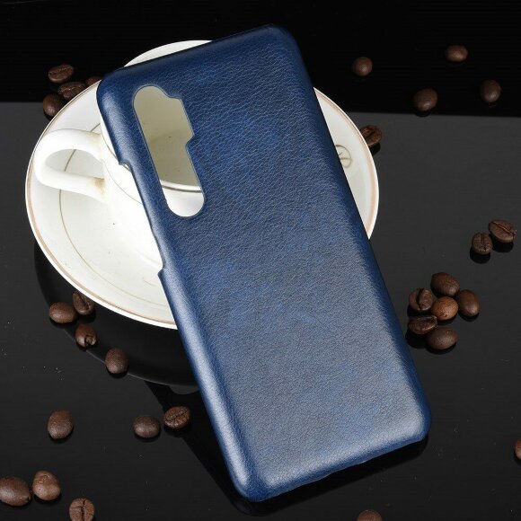 Кожаная накладка-чехол для Xiaomi Mi Note 10 Lite (синий)