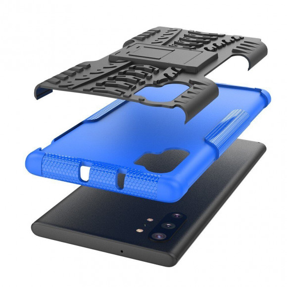 Чехол Hybrid Armor для Samsung Galaxy Note 10+ (Plus) (черный + голубой) Чехол Hybrid Armor для Samsung Galaxy Note 10+ (Plus) (черный + голубой)