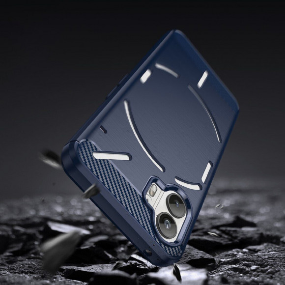 Чехол-накладка Carbon Fibre для Nothing Phone (2) (темно-синий) Чехол-накладка Carbon Fibre для Nothing Phone (2) (темно-синий)