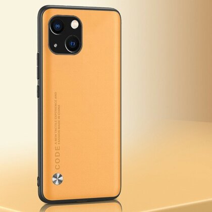 Чехол из искусственной кожи для iPhone 13 (желтый)