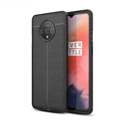 Чехол-накладка Litchi Grain для OnePlus 7T (черный)