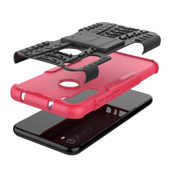 Чехол Hybrid Armor для Xiaomi Redmi Note 8T (черный + розовый)