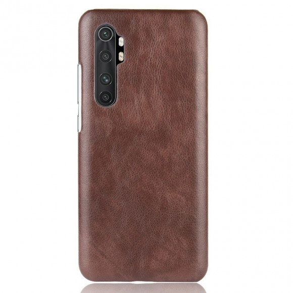 Кожаная накладка-чехол для Xiaomi Mi Note 10 Lite (коричневый)