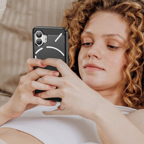 Чехол-накладка Carbon Fibre для Nothing Phone (2) (черный) Чехол-накладка Carbon Fibre для Nothing Phone (2) (черный)