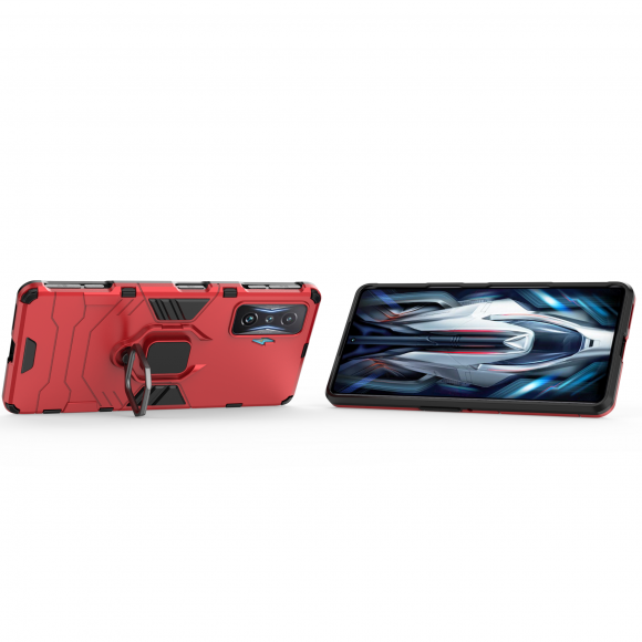 Чехол Armor Ring Holder для Xiaomi Poco F4 GT (красный)