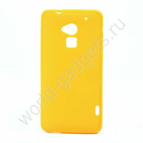 Мягкий пластиковый чехол HTC One MAX (желтый)