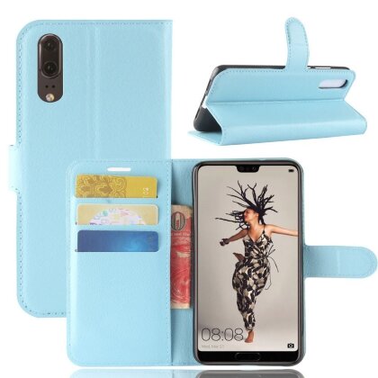 Чехол с визитницей для Huawei P20 (голубой)