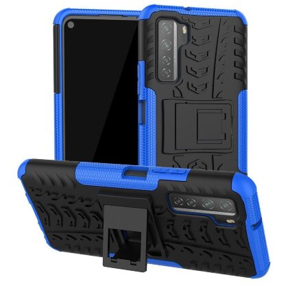 Чехол Hybrid Armor для Honor 30S (CDY-NX9A) (черный + голубой)