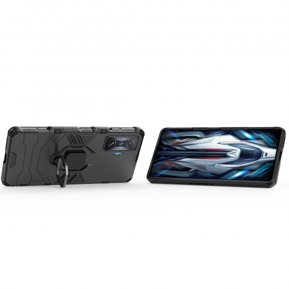 Чехол Armor Ring Holder для Xiaomi Poco F4 GT (черный)