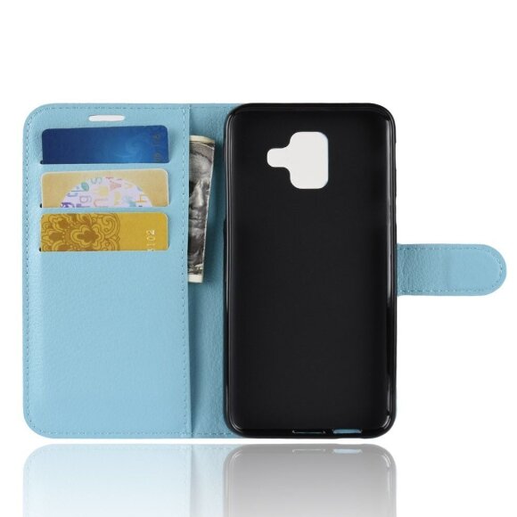 Чехол с визитницей для Samsung Galaxy A6 (голубой) Чехол с визитницей для Samsung Galaxy A6 (голубой)
