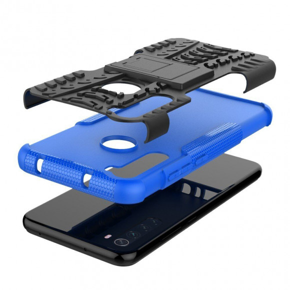 Чехол Hybrid Armor для Xiaomi Redmi Note 8T (черный + голубой)