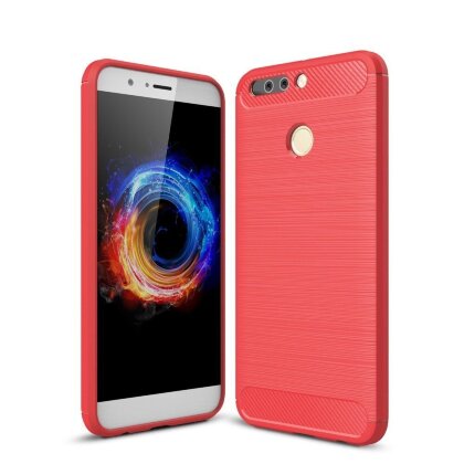 Чехол-накладка Carbon Fibre для Huawei Honor 8 Pro (красный)