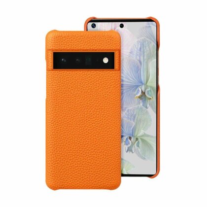 Кожаный чехол Cowhide для Google Pixel 6a (оранжевый)