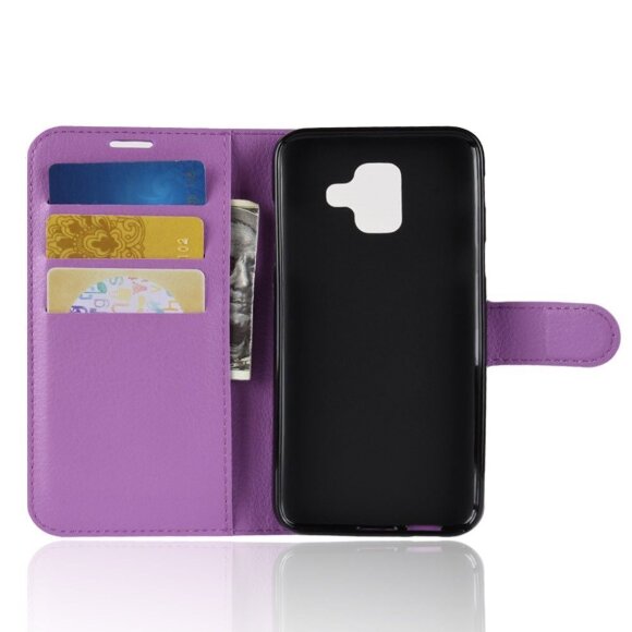 Чехол с визитницей для Samsung Galaxy A6 (фиолетовый) Чехол с визитницей для Samsung Galaxy A6 (фиолетовый)
